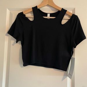 NEW Lululemon Shoulder Cut-Out Yoga T-Shirt Size 8 Black